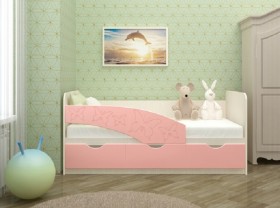 Кровать Бабочки 1,6м (Розовый металлик) в Раздолинске - razdolinsk.katalogmebeli.com | фото