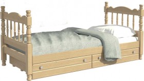 Кровать одинарная Аленка из массива сосны 800*1890 Сосна в Раздолинске - razdolinsk.katalogmebeli.com | фото